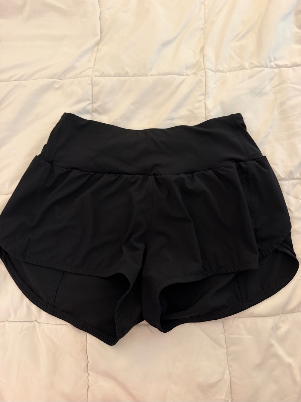 High-Waist Black Layered Active Skort